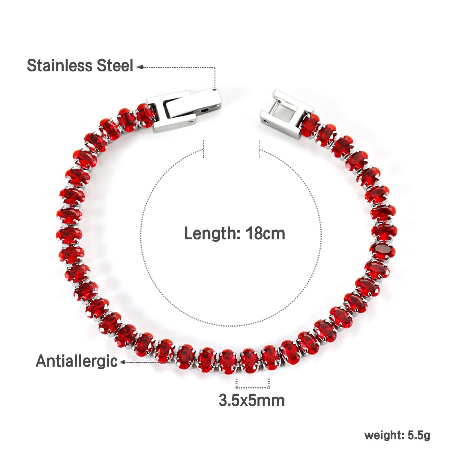 Ovale kleurrijke sluiting armband