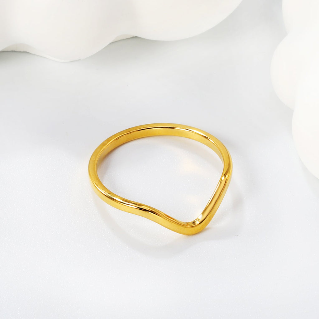 Gebogen, puntige ring van roestvrij staal