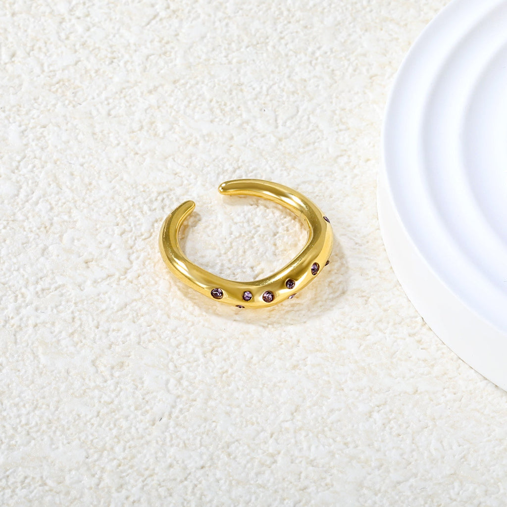 Multi-Color Flower Open Ring