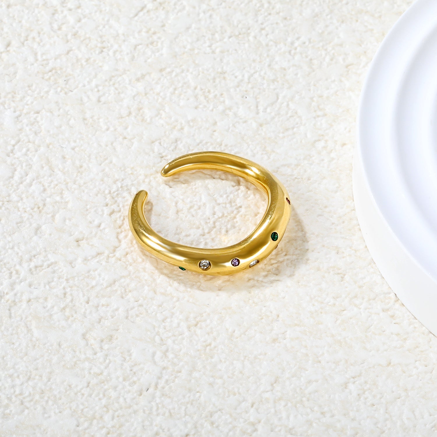 Multi-Color Flower Open Ring