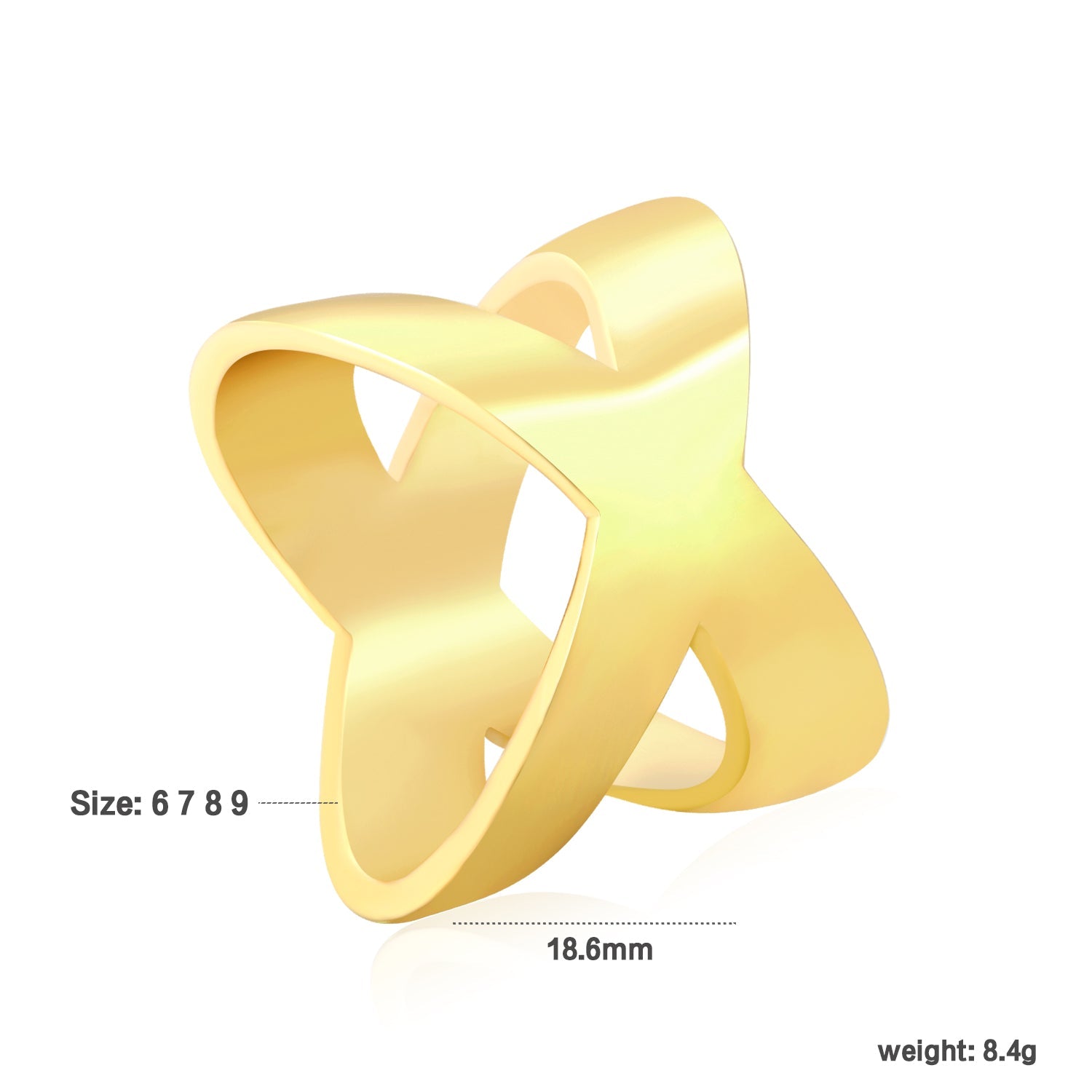Onregelmatige gouden statement ring