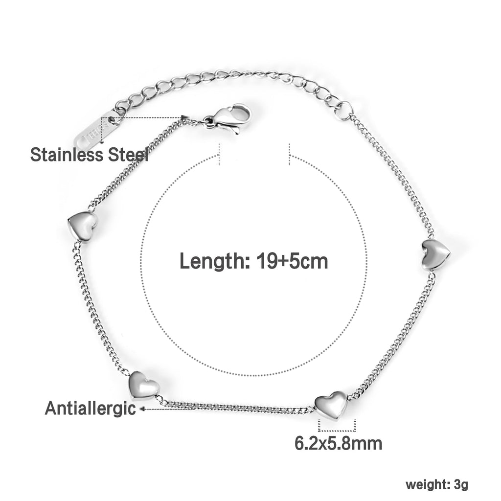 Bracelet Cœur Pêche 18+5cm