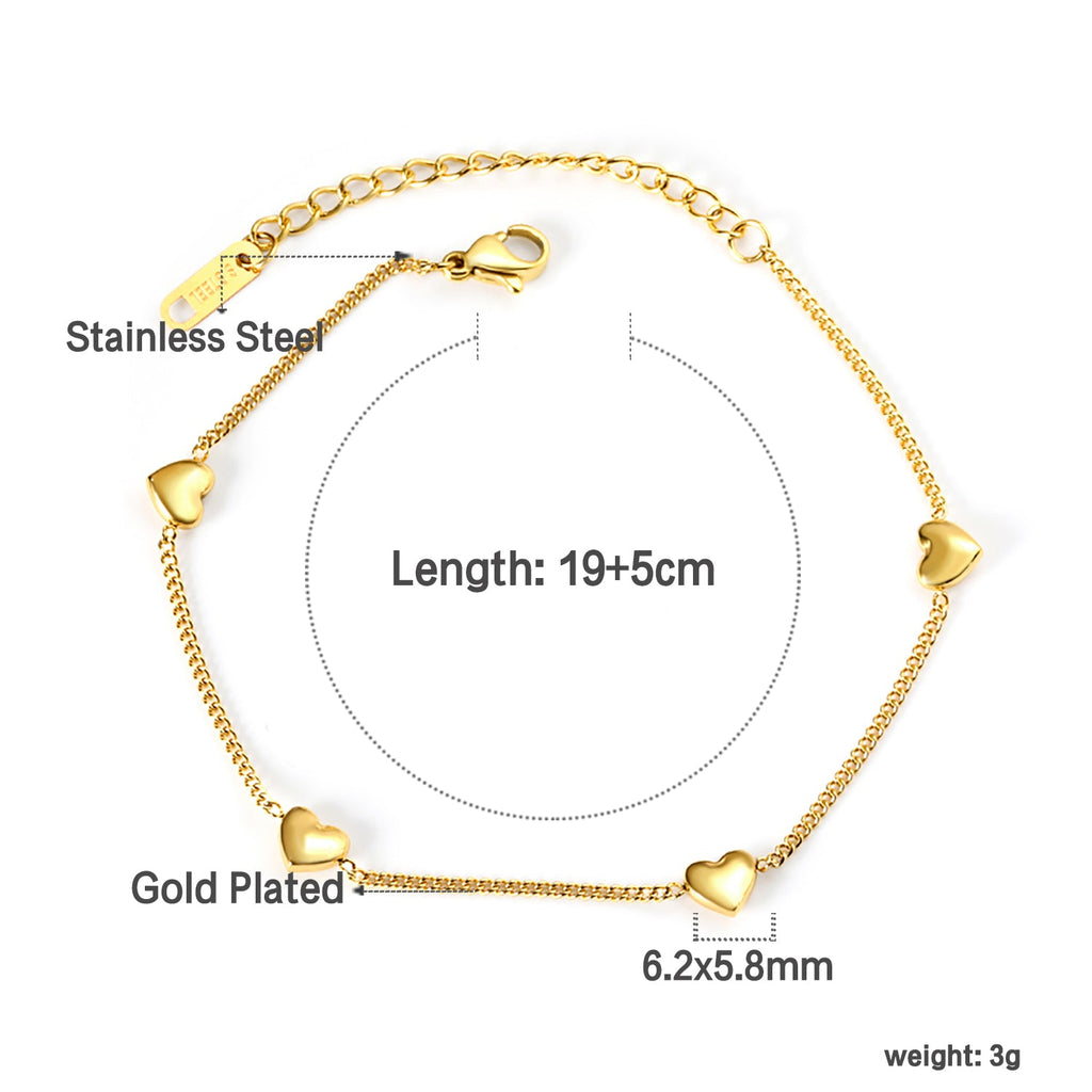 Bracelet Cœur Pêche 18+5cm