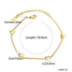 Bracelet Cœur Pêche 18+5cm