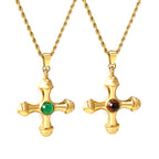 Kruisbruine kattenoog hanger ketting