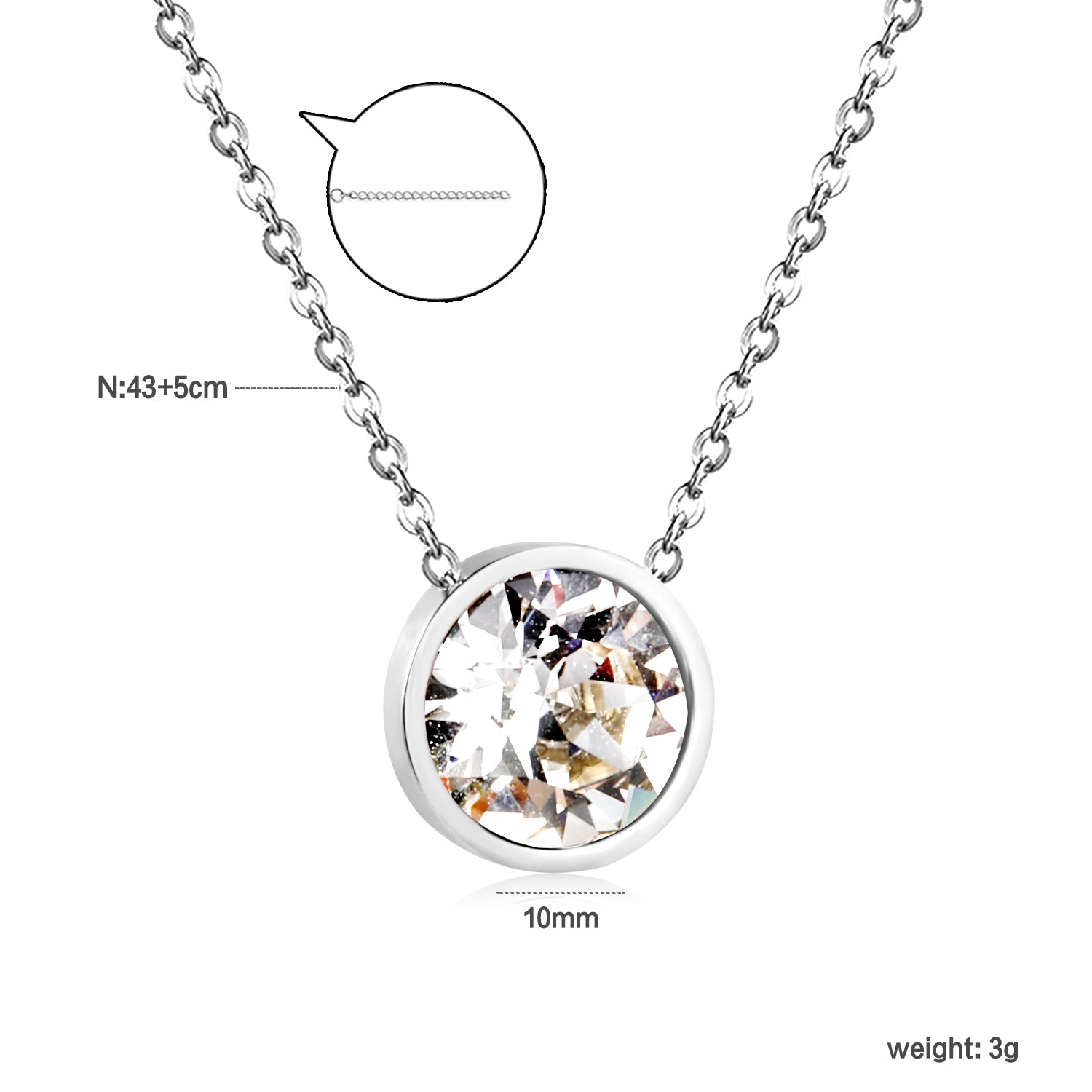 Ronde veelkleurige opaal hanger ketting