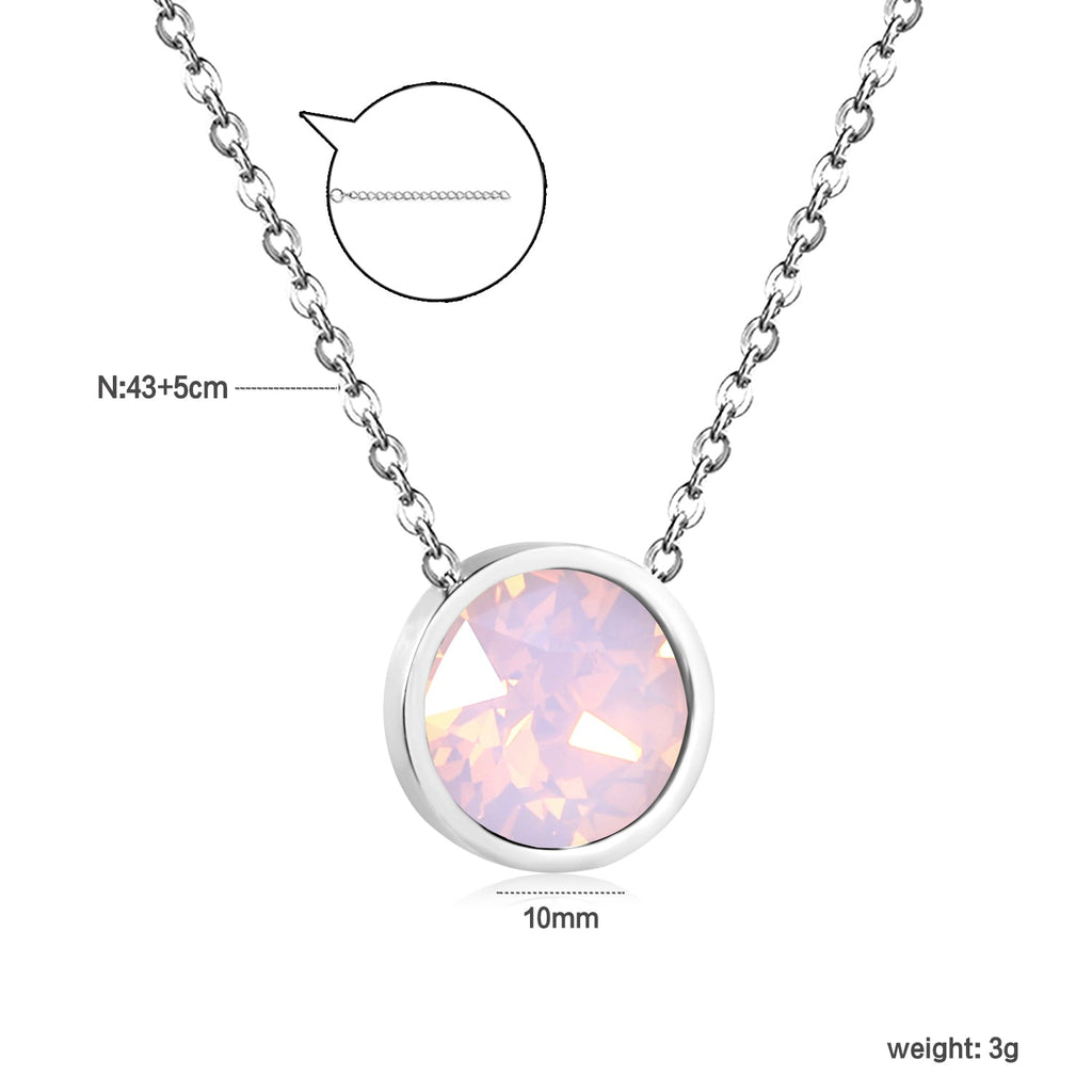 Ronde veelkleurige opaal hanger ketting