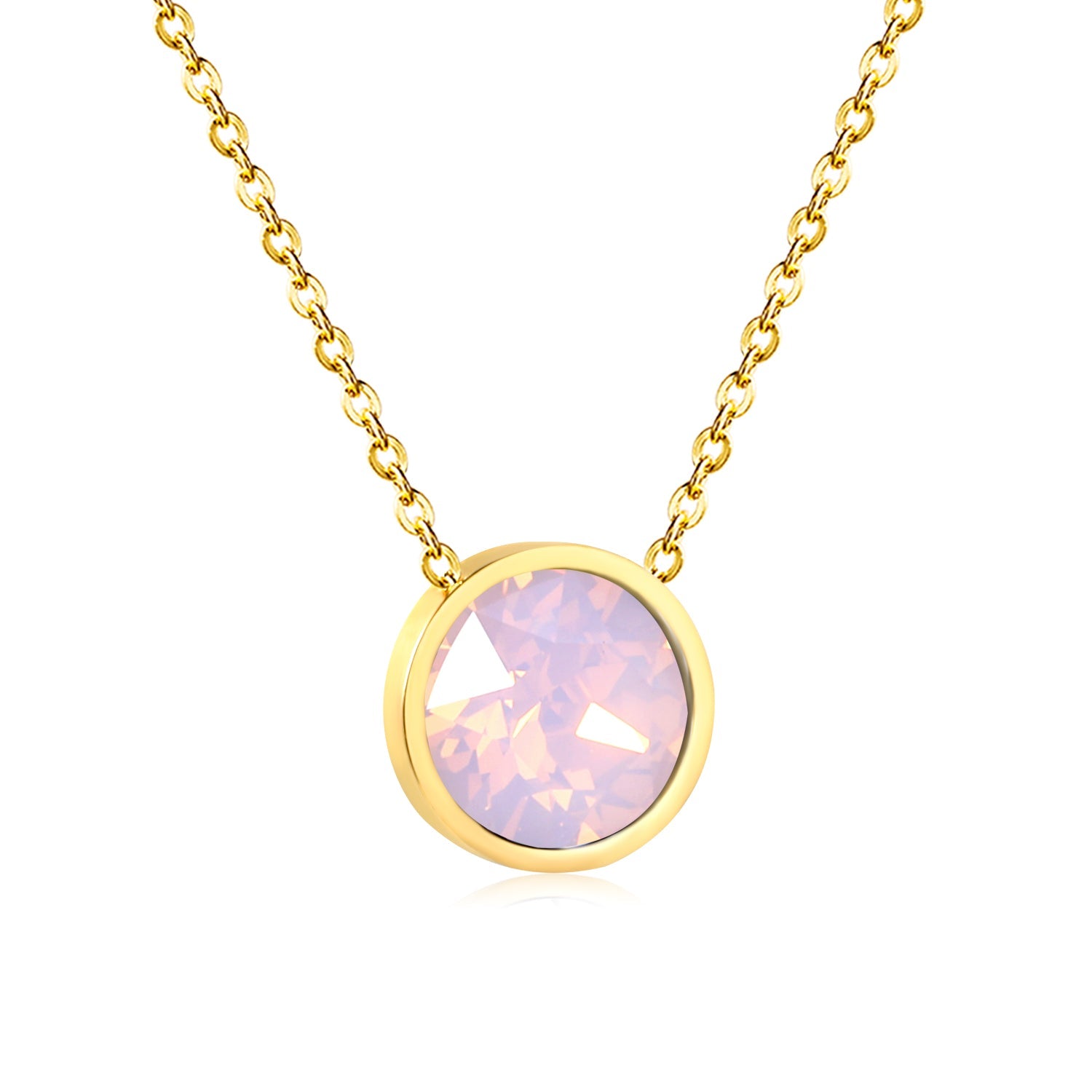 Ronde veelkleurige opaal hanger ketting