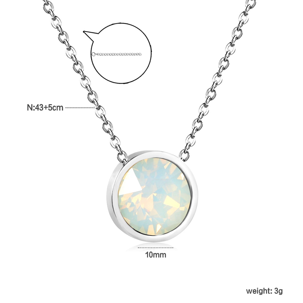 Ronde veelkleurige opaal hanger ketting