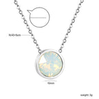 Ronde veelkleurige opaal hanger ketting