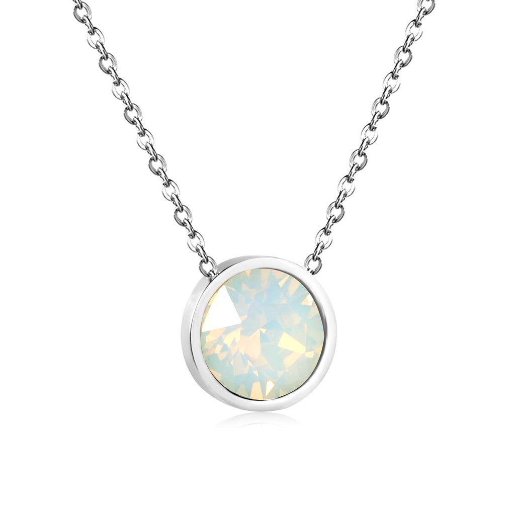 Ronde veelkleurige opaal hanger ketting