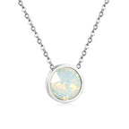 Ronde veelkleurige opaal hanger ketting