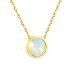 Ronde veelkleurige opaal hanger ketting