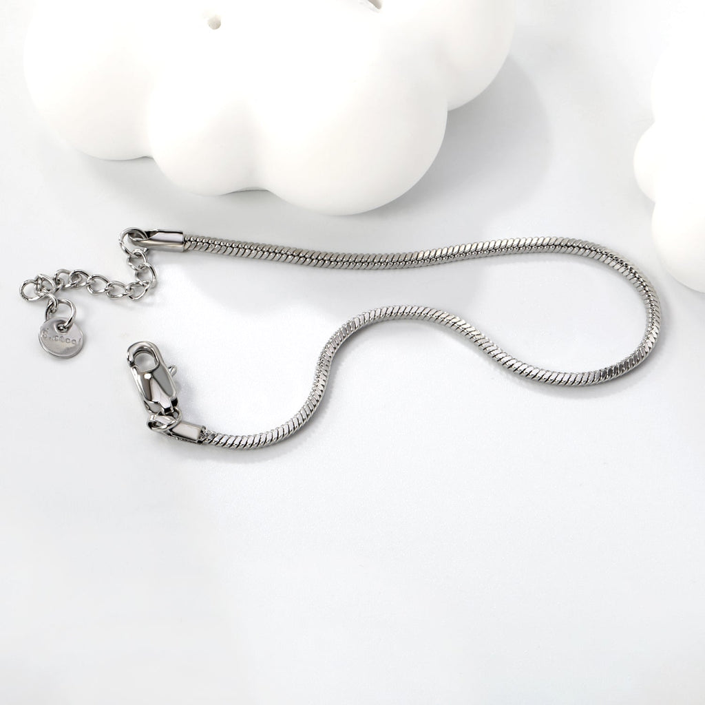 Bracelet chaîne en os de serpent carré