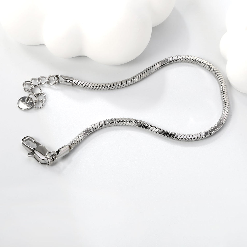 Bracelet chaîne en os de serpent carré