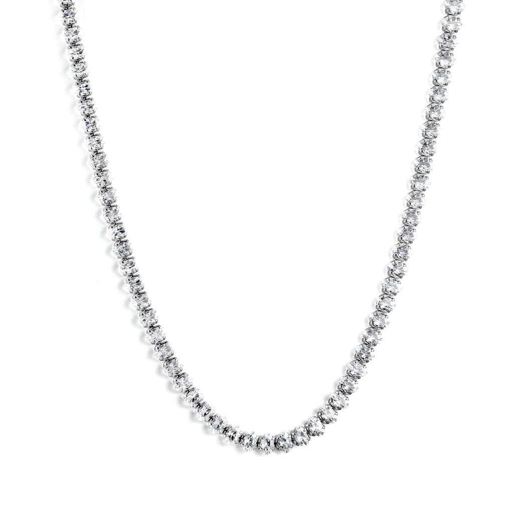Oval Multicolor Diamond Clasp Necklace
