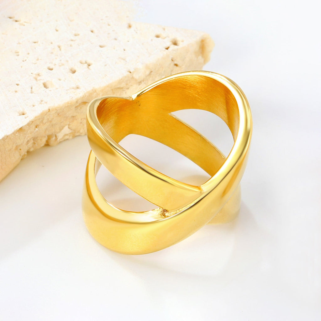Onregelmatige gouden statement ring