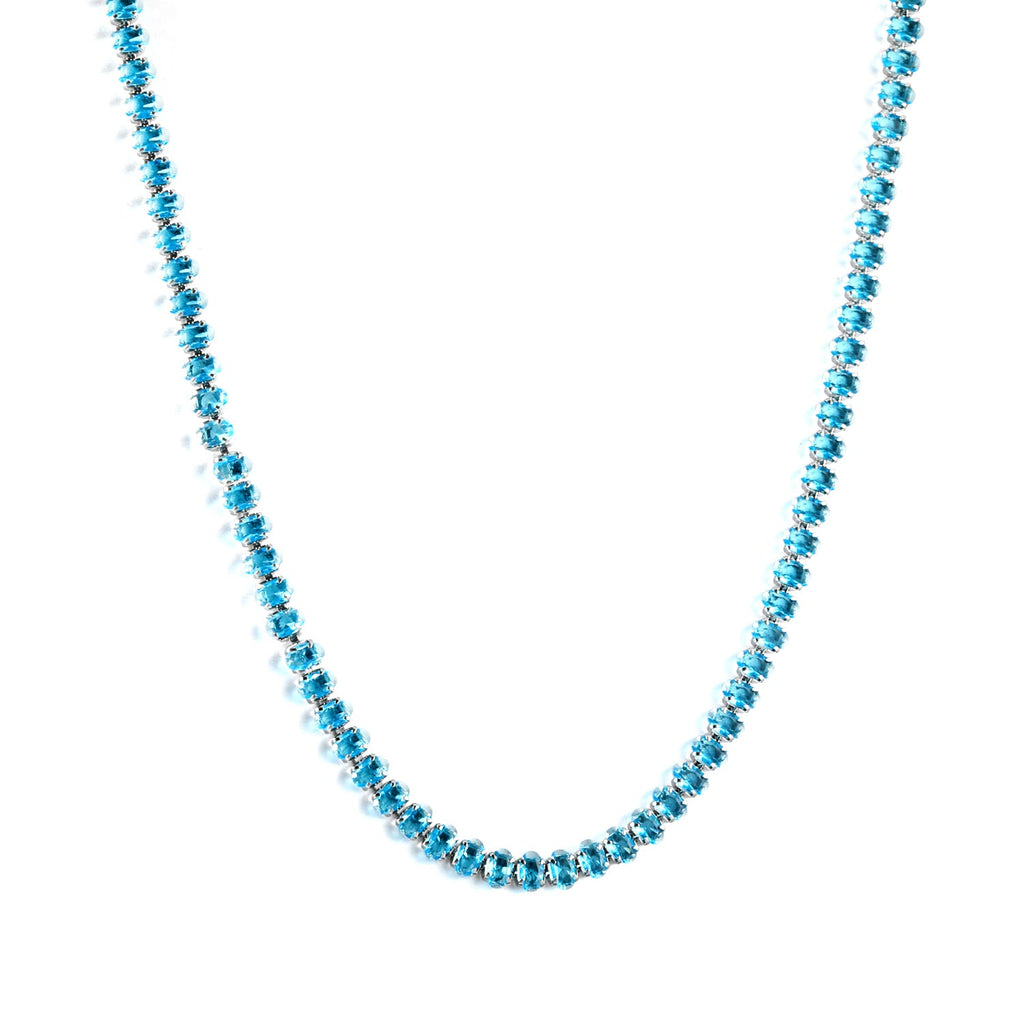 Oval Multicolor Diamond Clasp Necklace