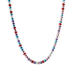 Oval Multicolor Diamond Clasp Necklace