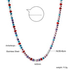 Oval Multicolor Diamond Clasp Necklace