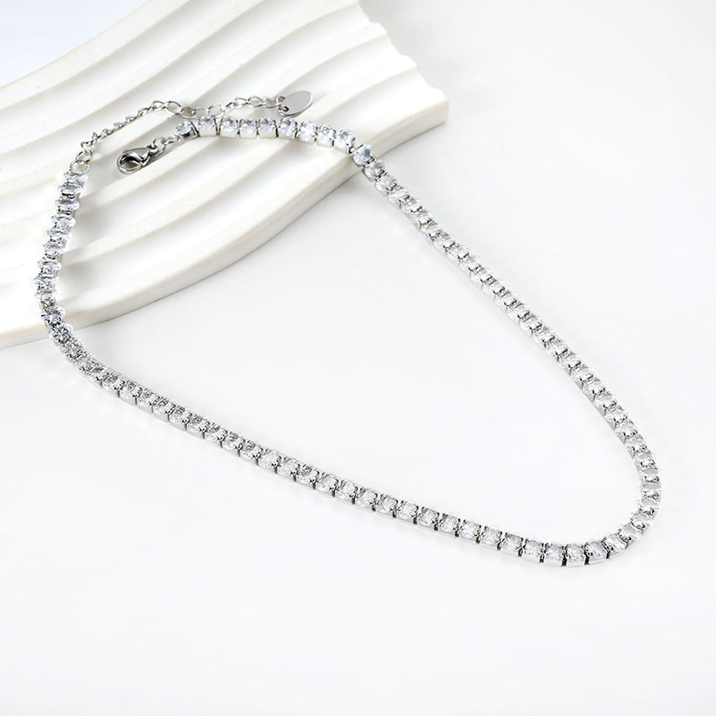 Oval Multicolor Diamond Clasp Necklace