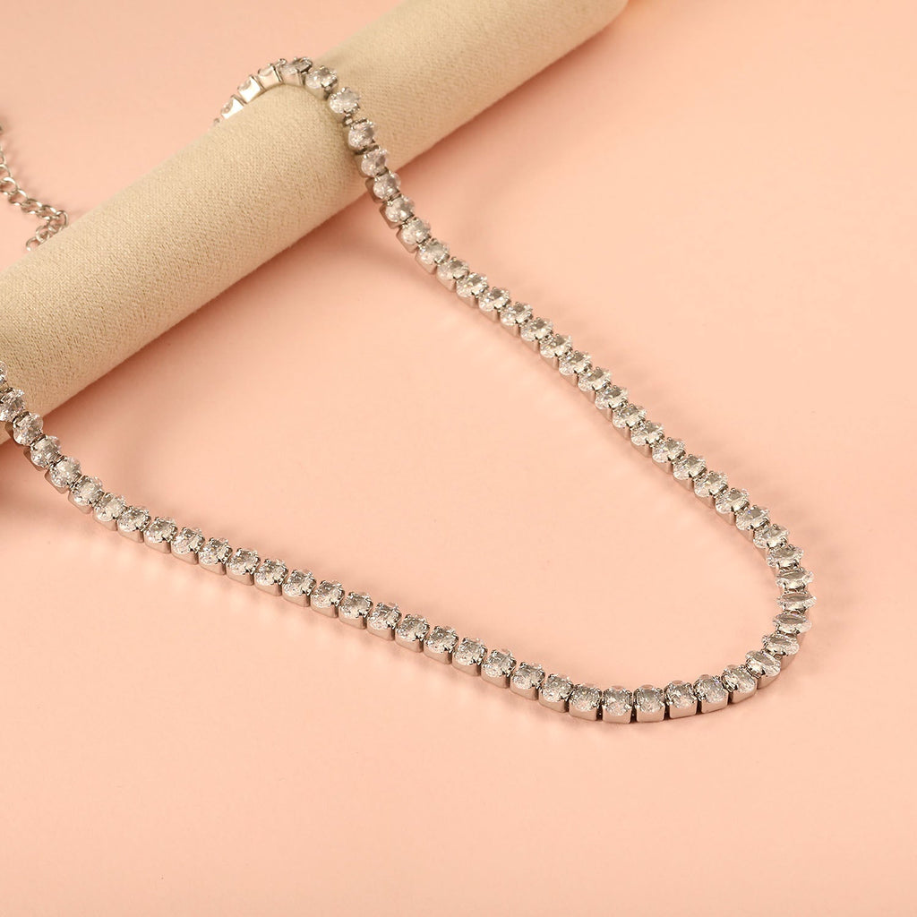 Oval Multicolor Diamond Clasp Necklace