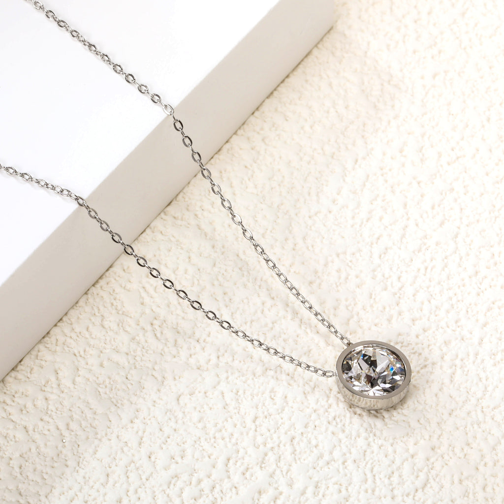 Ronde veelkleurige opaal hanger ketting