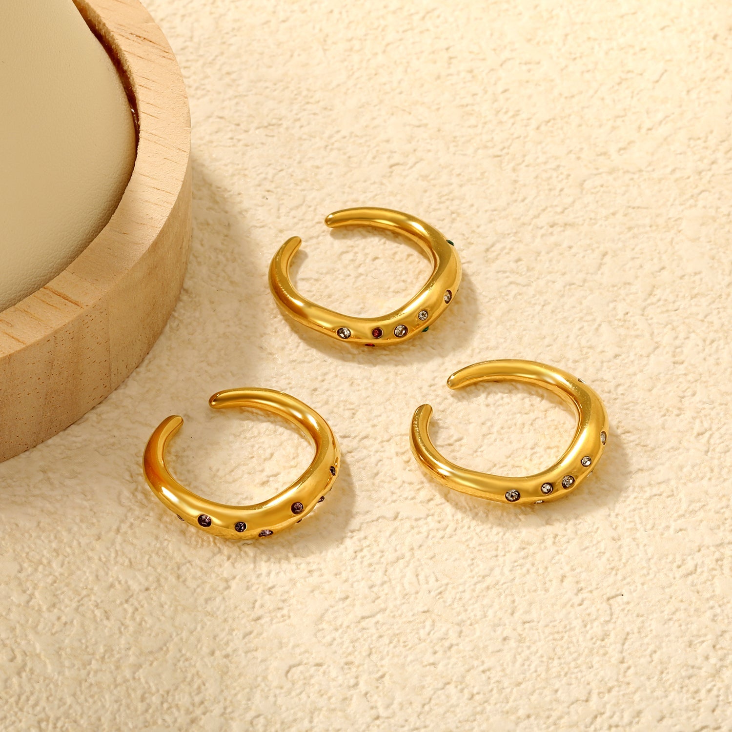 Multi-Color Flower Open Ring