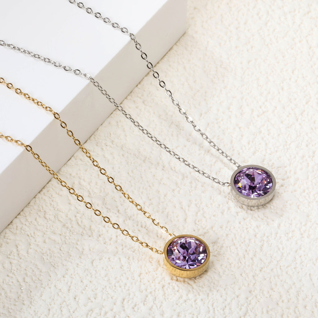 Ronde veelkleurige opaal hanger ketting