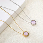 Ronde veelkleurige opaal hanger ketting