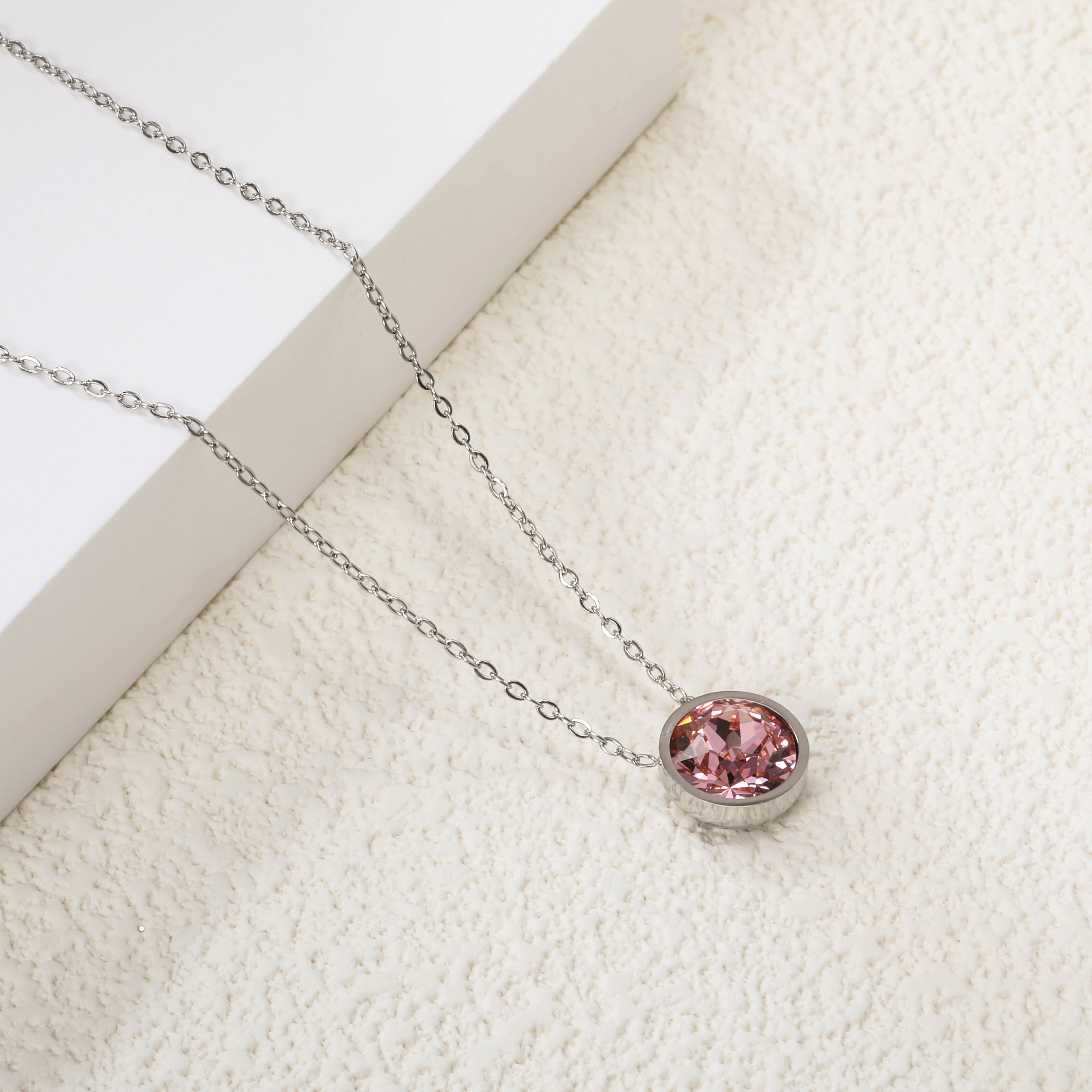 Ronde veelkleurige opaal hanger ketting