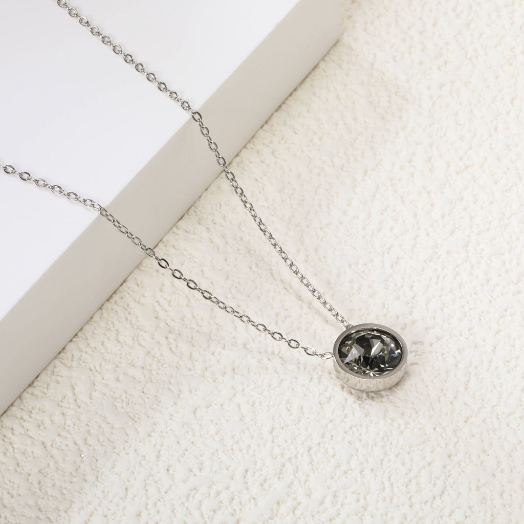 Ronde veelkleurige opaal hanger ketting