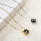 Ronde veelkleurige opaal hanger ketting