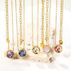 Ronde veelkleurige opaal hanger ketting