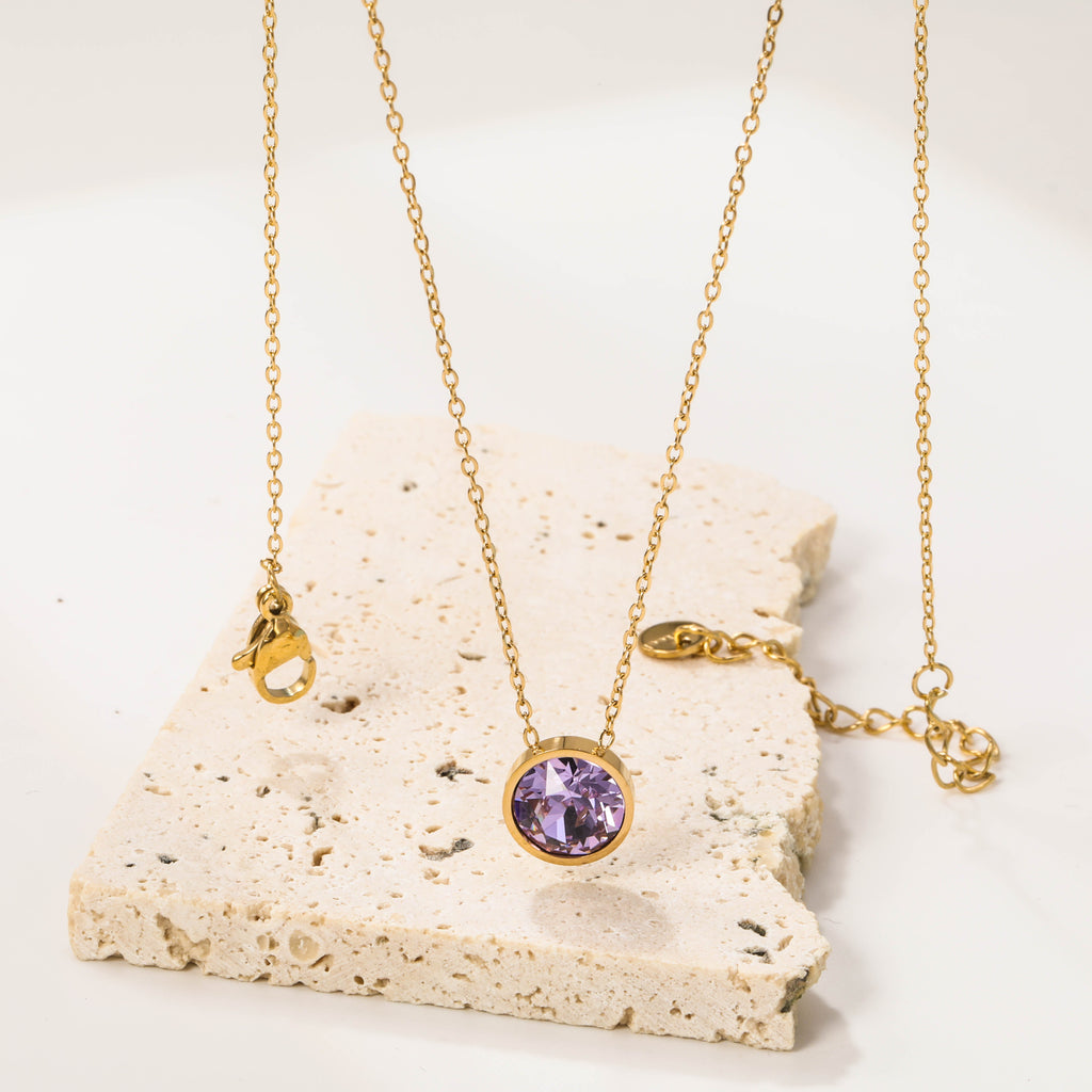 Ronde veelkleurige opaal hanger ketting