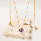 Ronde veelkleurige opaal hanger ketting