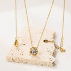 Ronde veelkleurige opaal hanger ketting