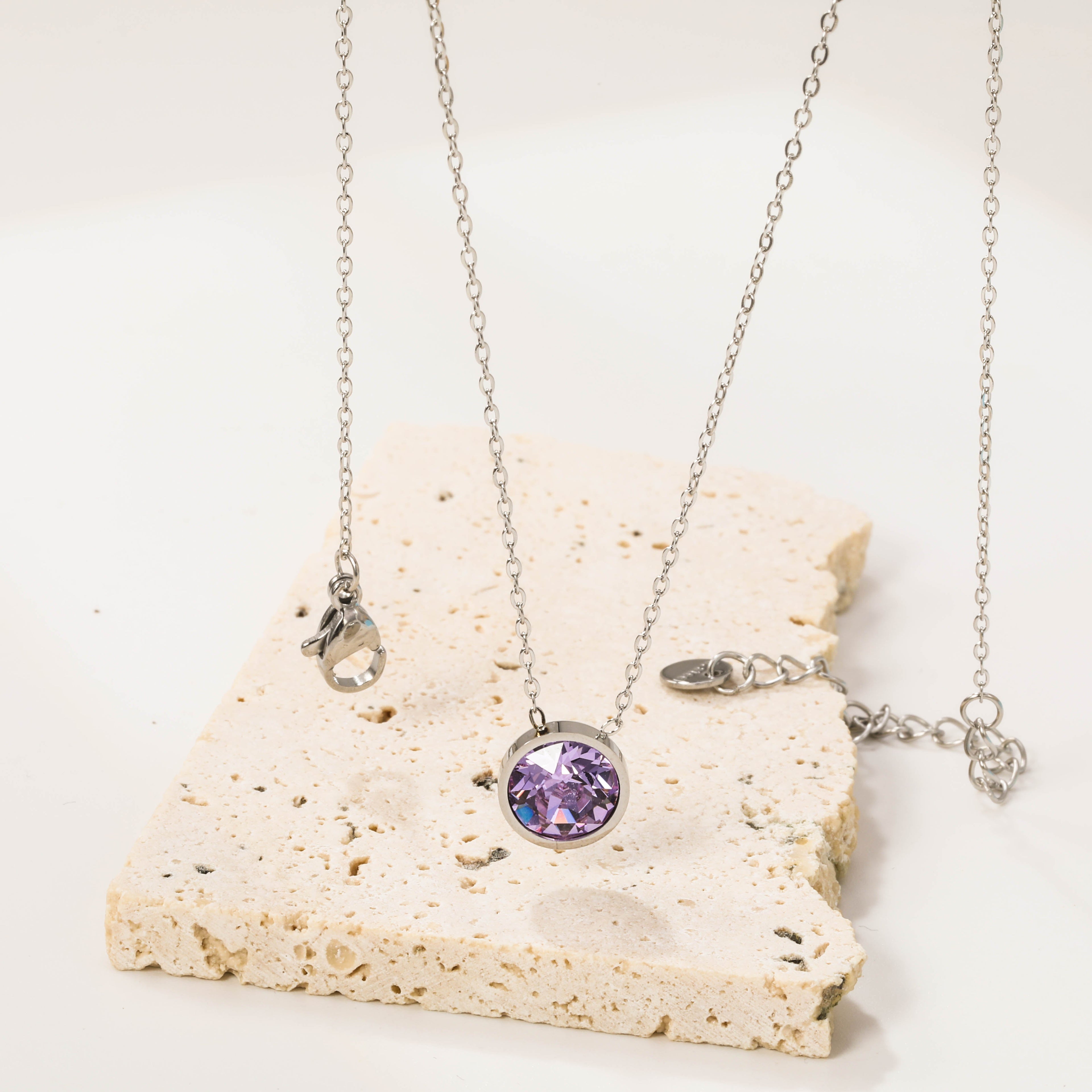 Ronde veelkleurige opaal hanger ketting