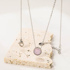 Ronde veelkleurige opaal hanger ketting