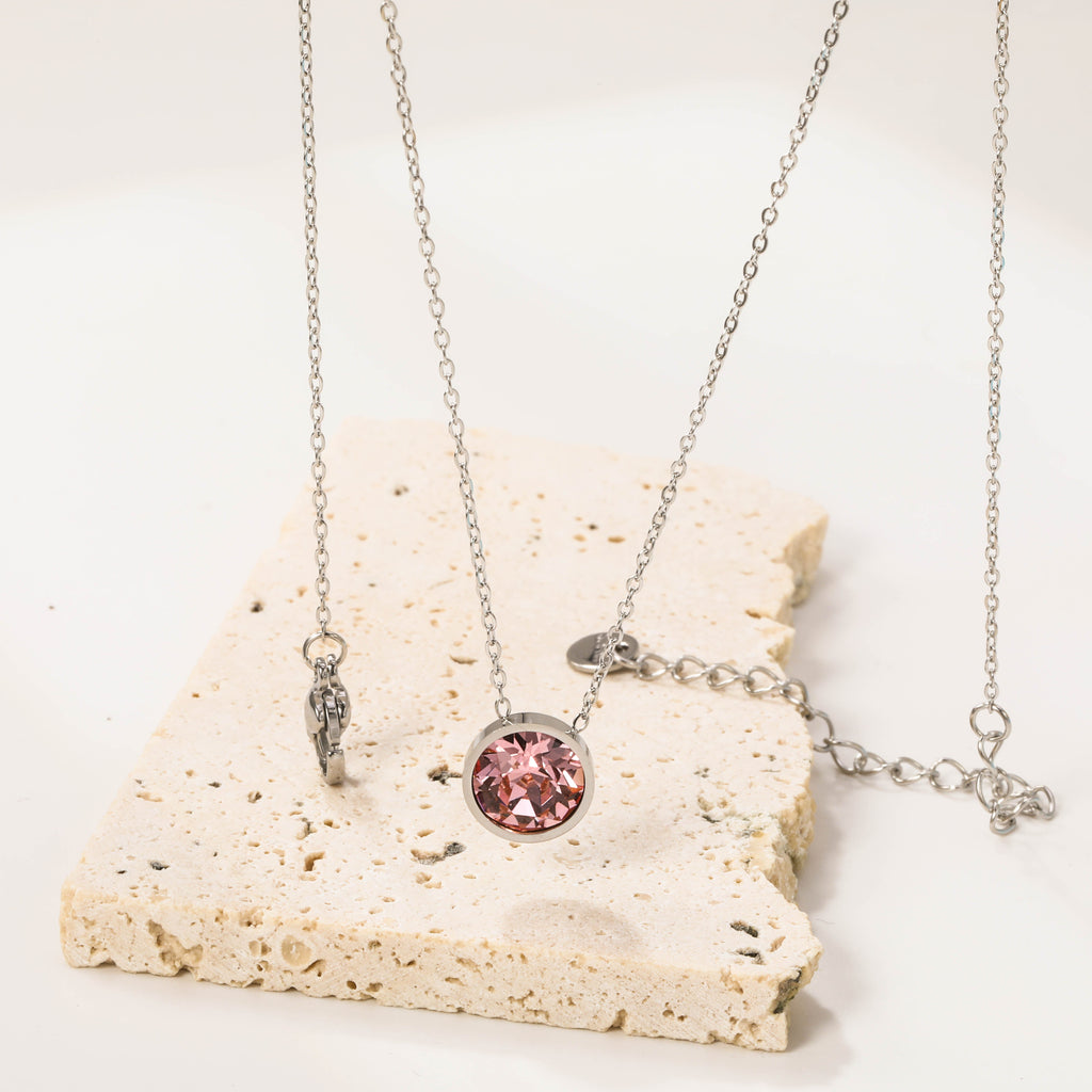 Ronde veelkleurige opaal hanger ketting