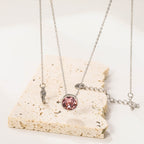 Ronde veelkleurige opaal hanger ketting