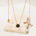 Ronde veelkleurige opaal hanger ketting