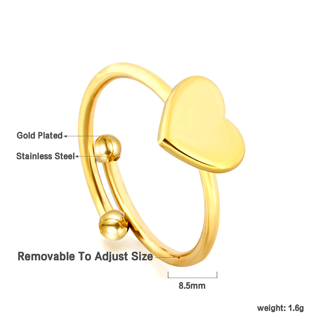 Bague ouverte en forme de cœur