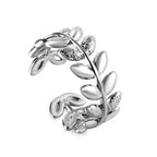 Leaf-shaped open vegan ring by JSC Jewelry
