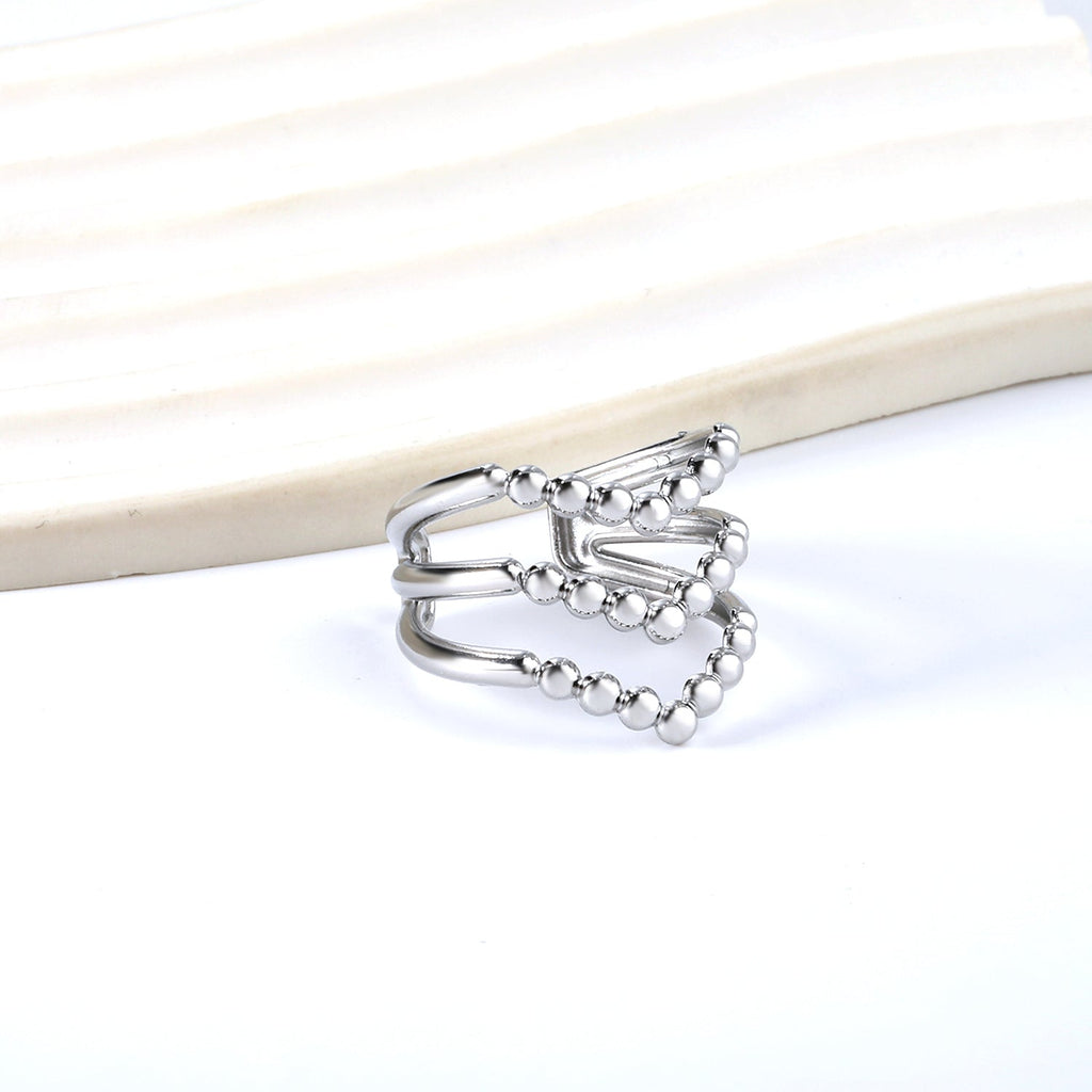 V-vormige retro roestvrijstalen ring