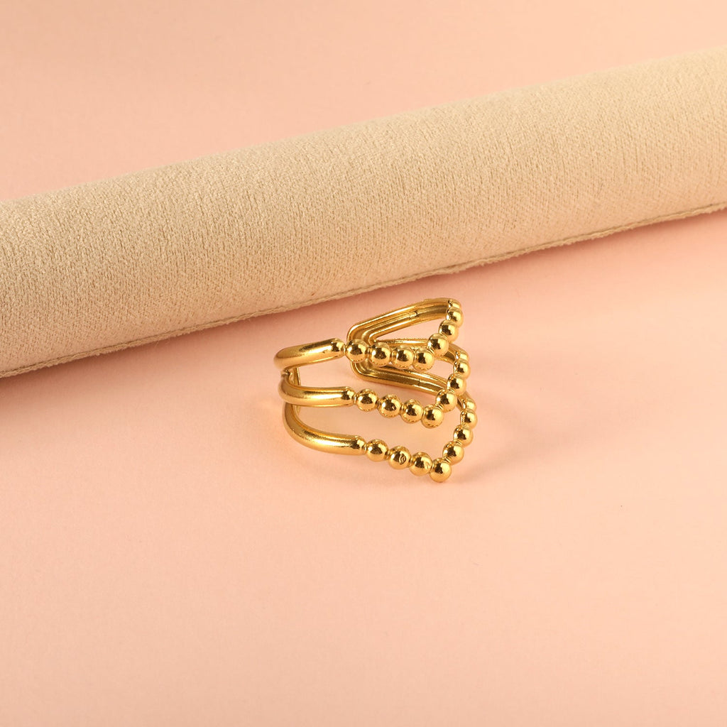 V-vormige retro roestvrijstalen ring