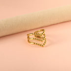 V-vormige retro roestvrijstalen ring