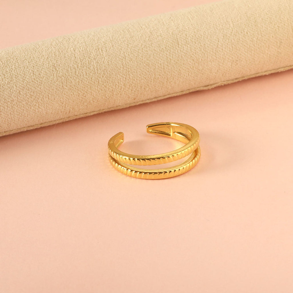 Dubbele ader open vingerring