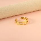 Dubbele ader open vingerring