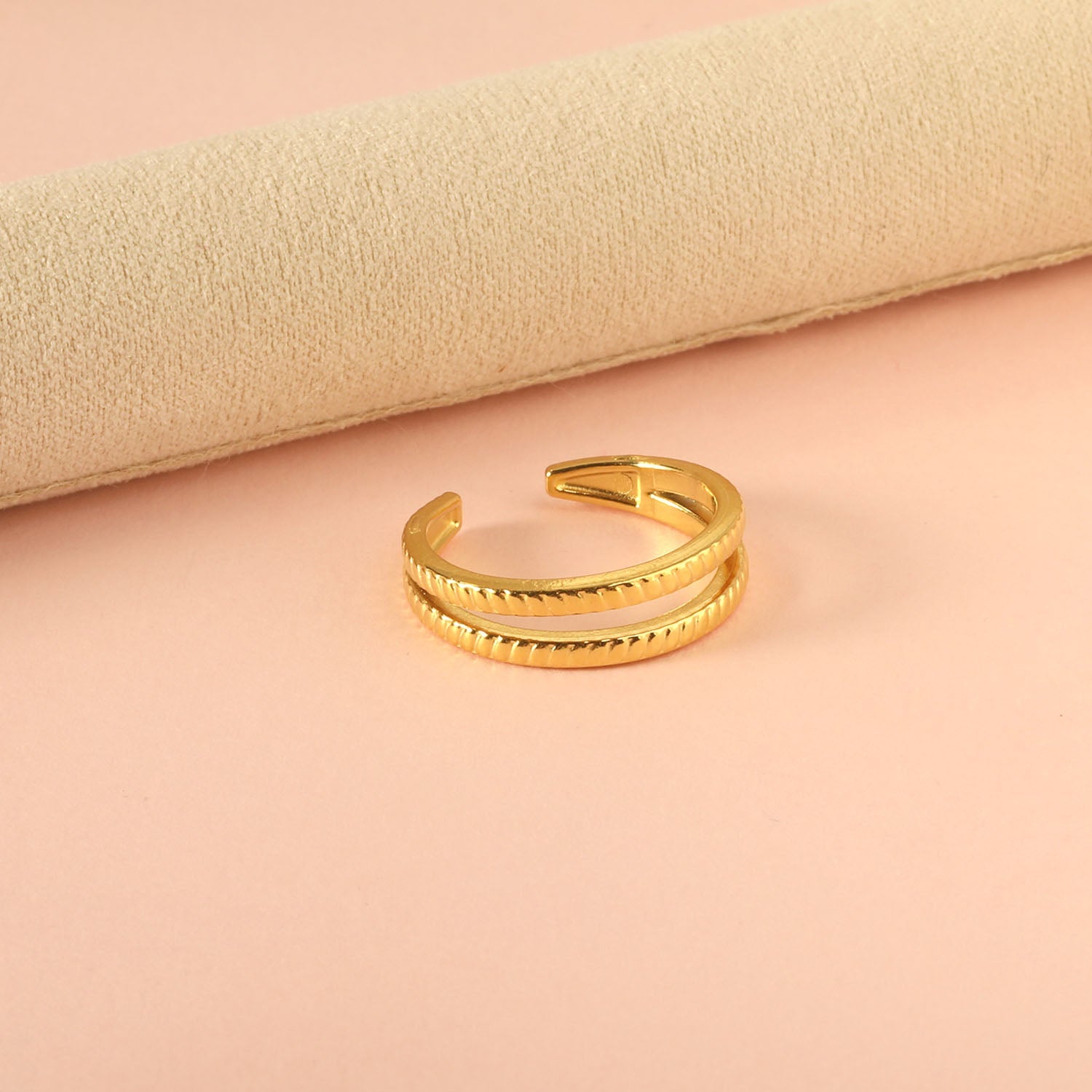 Dubbele ader open vingerring